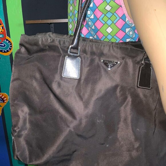 Prada Tessuto Brown Nylon Tote Bag - Picture 10 of 11